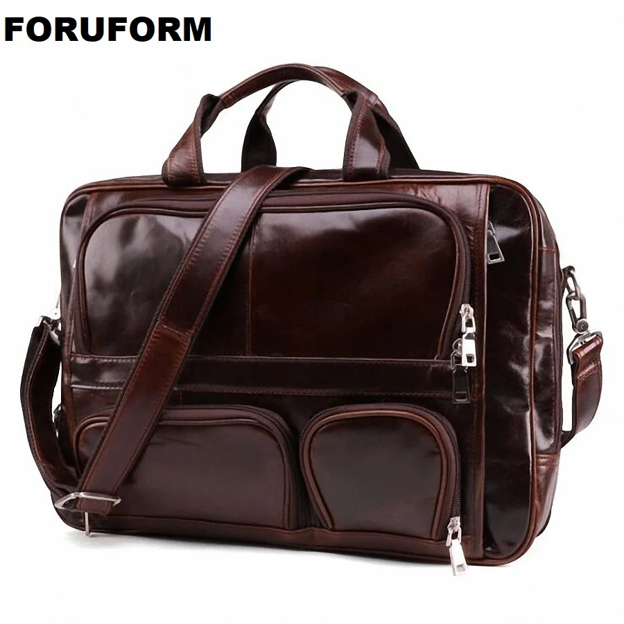 Genuine Leather Men 15 inch Laptop Bag Briefcase Fashion Men's Business