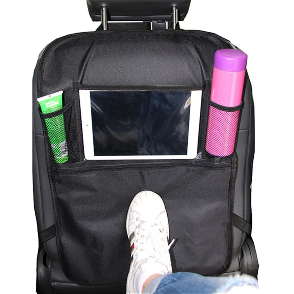 

Car Backseat Organizer Multi-function Car Kick Mats Storage Bag Tablet Stand Holder Oxford Seat Back Zipper Bag Stowing Tidying