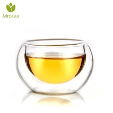 Mrosaa 50 мл прозрачная стеклянная чашка для воды термостойкий двухслойный виски стеклянные чашки для молока кофе Фрукты кружка для сока для цветочного чая