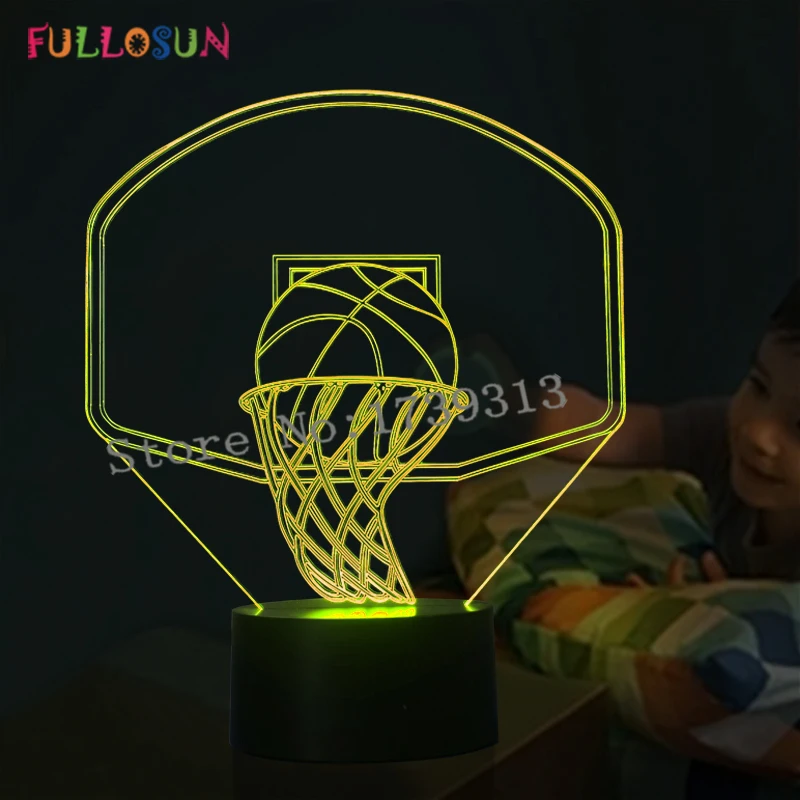 Крутая баскетбольная форма 3D светодио дный Иллюзия светодиодный ночник детский подарок Креативный 3D ночник как украшение дома