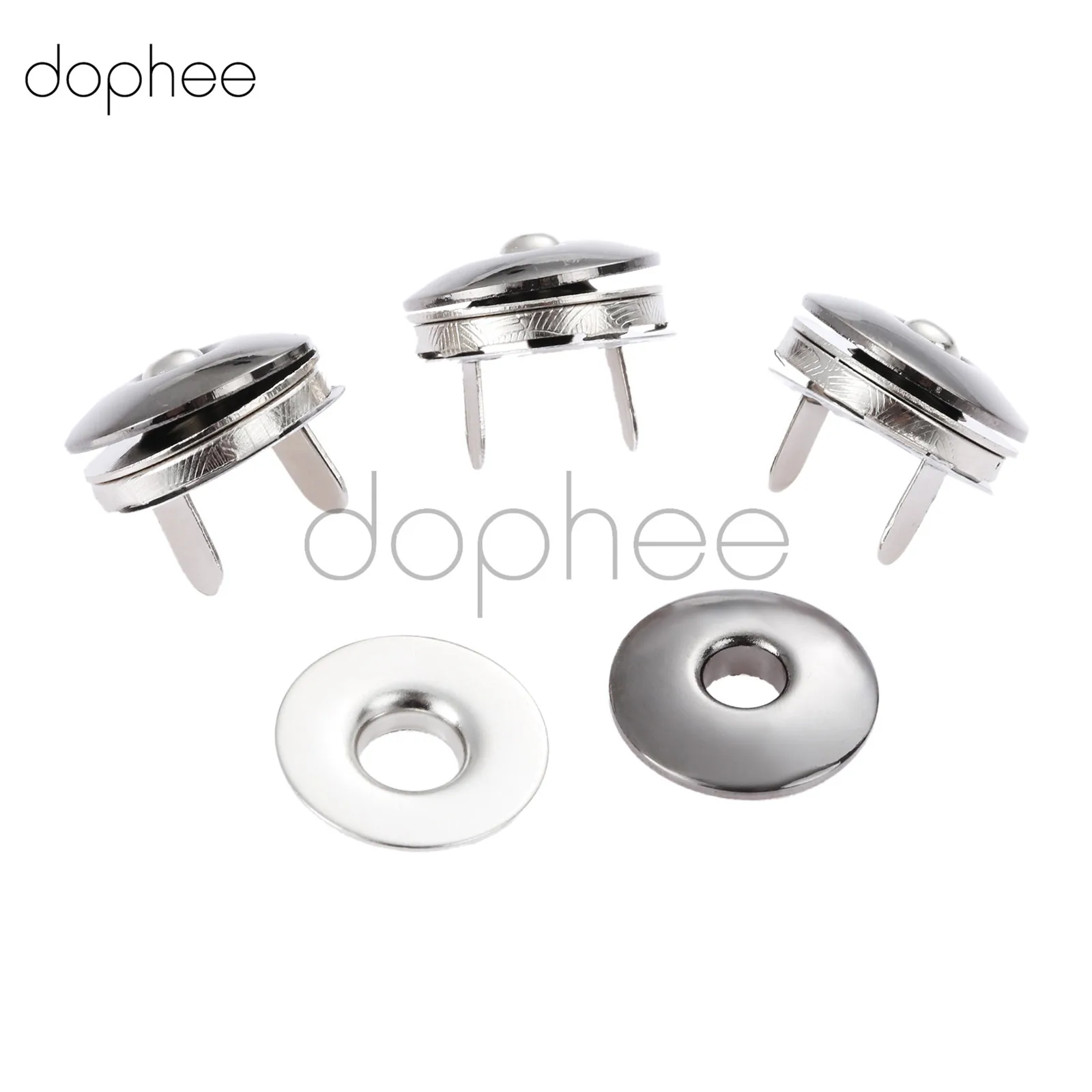 Dophee 10 шт. 17 мм магнитные заклепки серебристые/черные застежки для сумочки