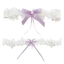 1 шт./2 шт., женские свадебные облегающие кольца, Цветочная кружевная вышивка, искусственный жемчуг, лента с бантом, Эластичные Свадебные Подвязки для ног