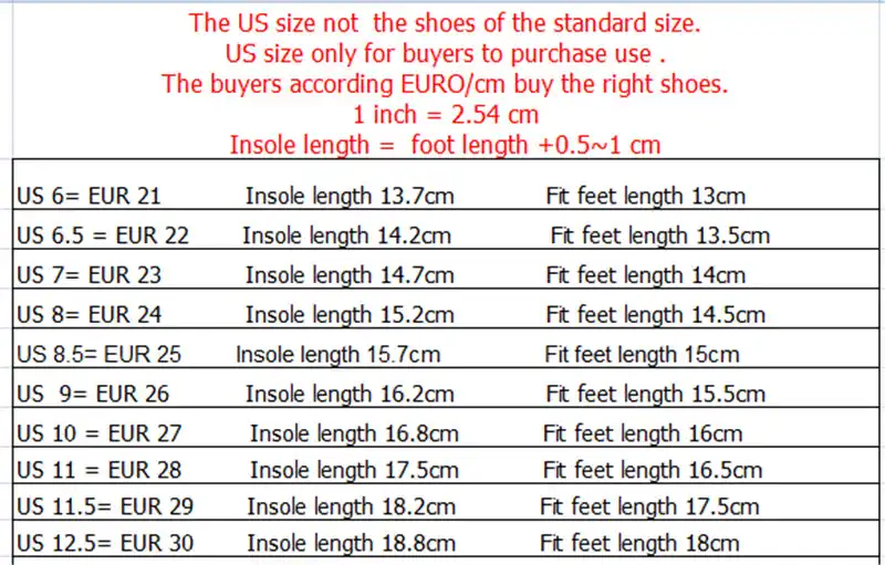 eur 30 to us shoe size