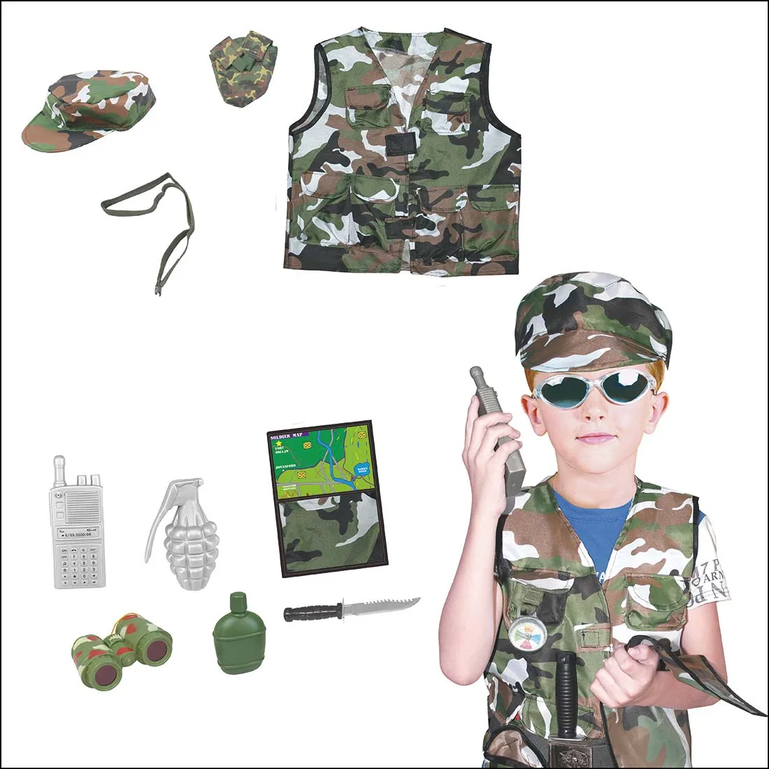 Детские игрушки для ролевых игр, маскарадный костюм для ролевых игр, комплект для мальчиков, комплекты для развития с интересами, 4 типа - Цвет: Camouflage