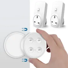 Великобритания Комплект беспроводных розеток С 2 вилками и 1 беспроводным переключателем удобный пульт дистанционного управления электрическая розетка для бытовых устройств до 30 м