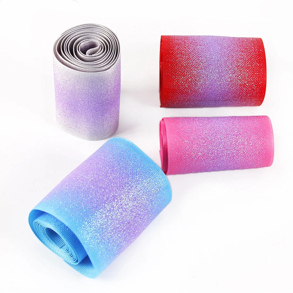 

David accessories glitter Gradient color zebra leopard eyes polyester ribbon 50 yards,DIY handmade materials,50Yc3893