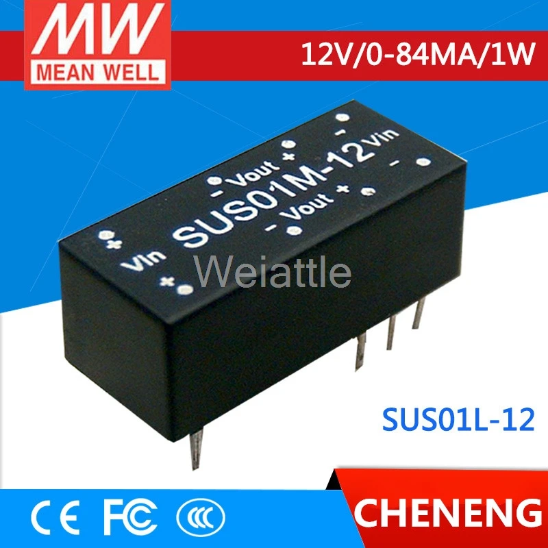 

MEAN WELL original SUS01L-12 12V 84mA meanwell SUS01 12V 1W DC-DC Unregulated Single Output Converter