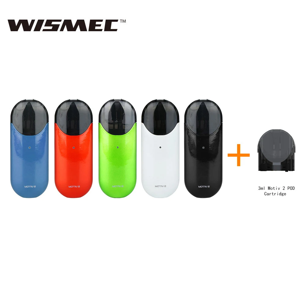 

Original Wismec Motiv 2 Kit Built-in 500mAh Battery All-in-one Starter Kit with 3ml Pod Cartridge 10W Output Ecig Starter Vape