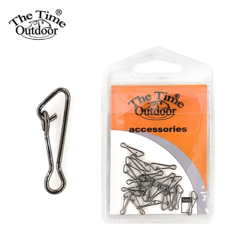 

Fishing Hooked Snap Pin Stainless Steel Fishing Barrel Swivel Safety Snaps Hook Lure Accessories Connector Snap Pesca 20 Pcs