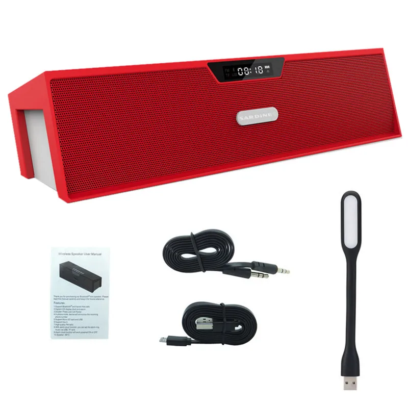 Портативная беспроводная bluetooth Колонка Sardine HIFI красный стерео Саундбар с
