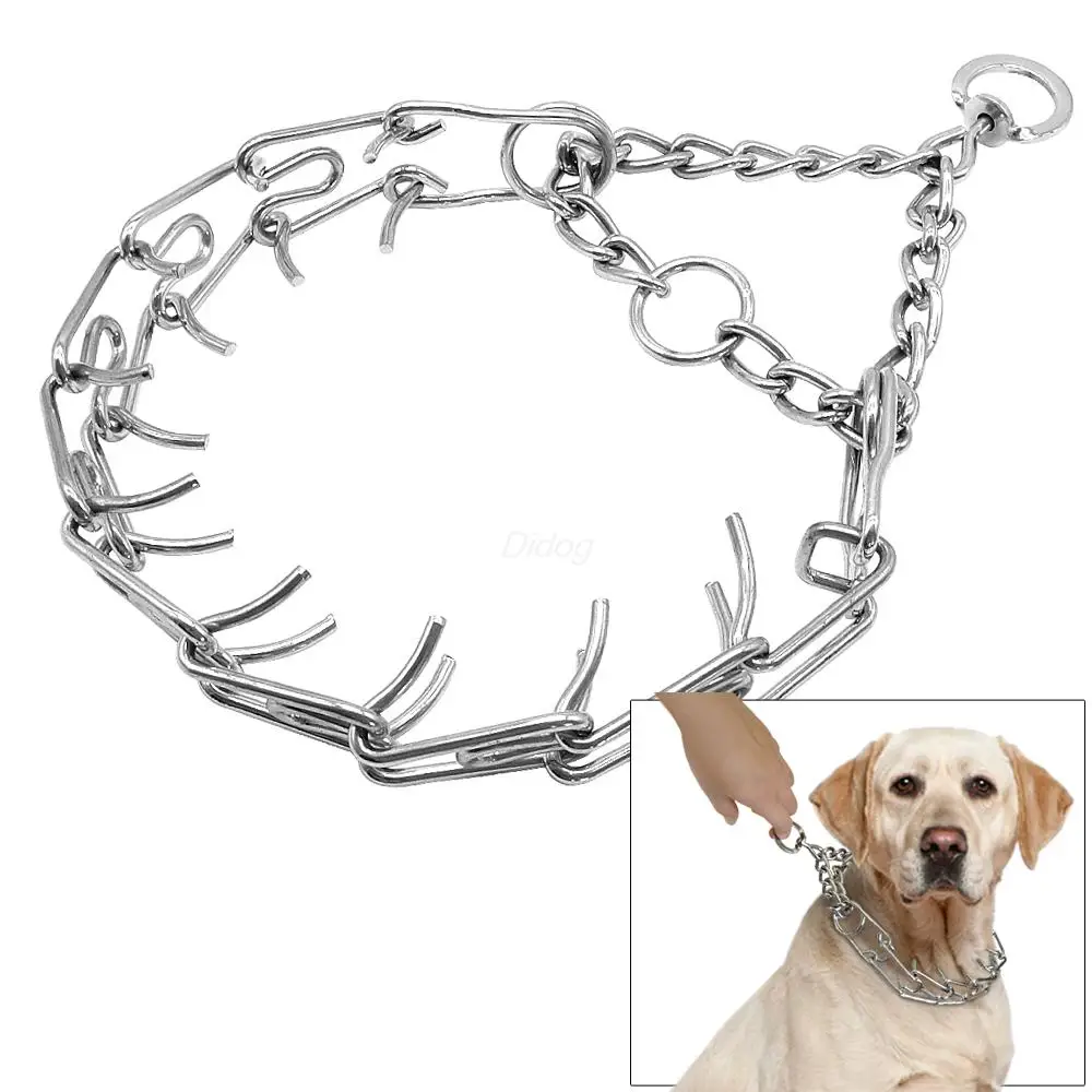 Professional Metal Pinch font b Dog b font Training Chain font b Collar b font font