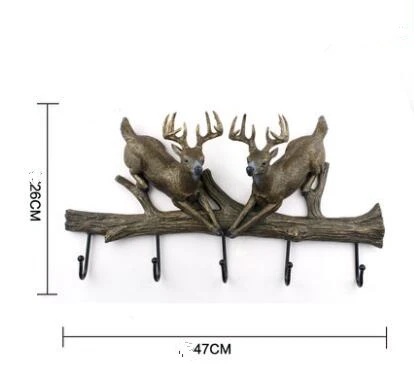 Новое поступление настенные декоративные рога крючки ретро ручная роспись олень декоративный крючок креативная модель смолы настенный крючок