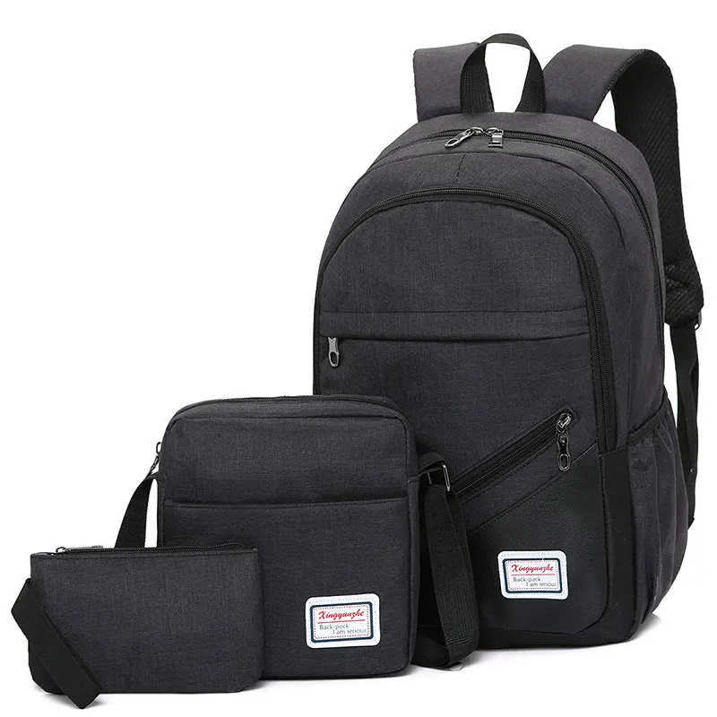 

3pcs/set High School Backpack Waterproof Teenage School Bags For Boys Big Backpack Men Travel Bags 2019 New Schoolbag Boy Gift