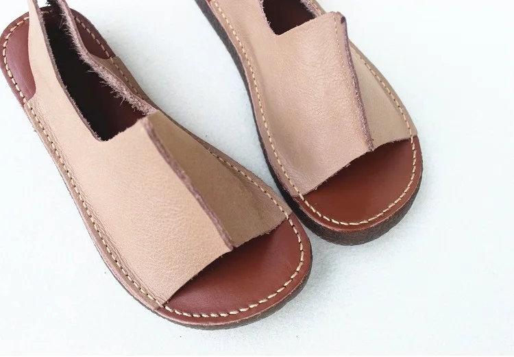 Careaymade/национальные сандалии в стиле ретро из натуральной кожи; нескользящие сандалии на мягкой плоской подошве для крупного рогатого скота; женские сандалии ручной работы
