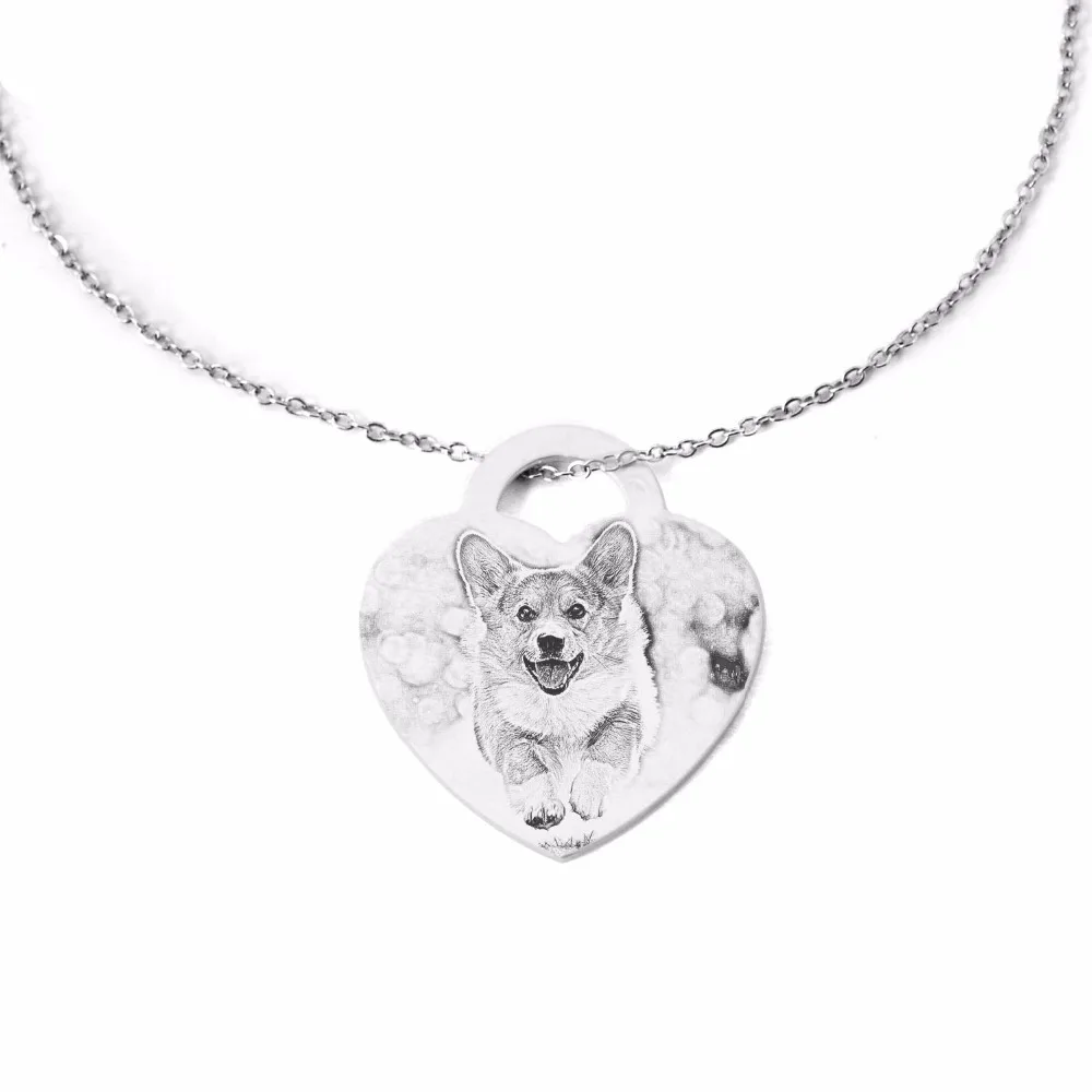Personalized Photo Necklace Dog Tag Necklace Custom Pet Necklace Engraved Heart Shaped Photo Pendant Customized Gift For Women Customized Necklaces Aliexpress