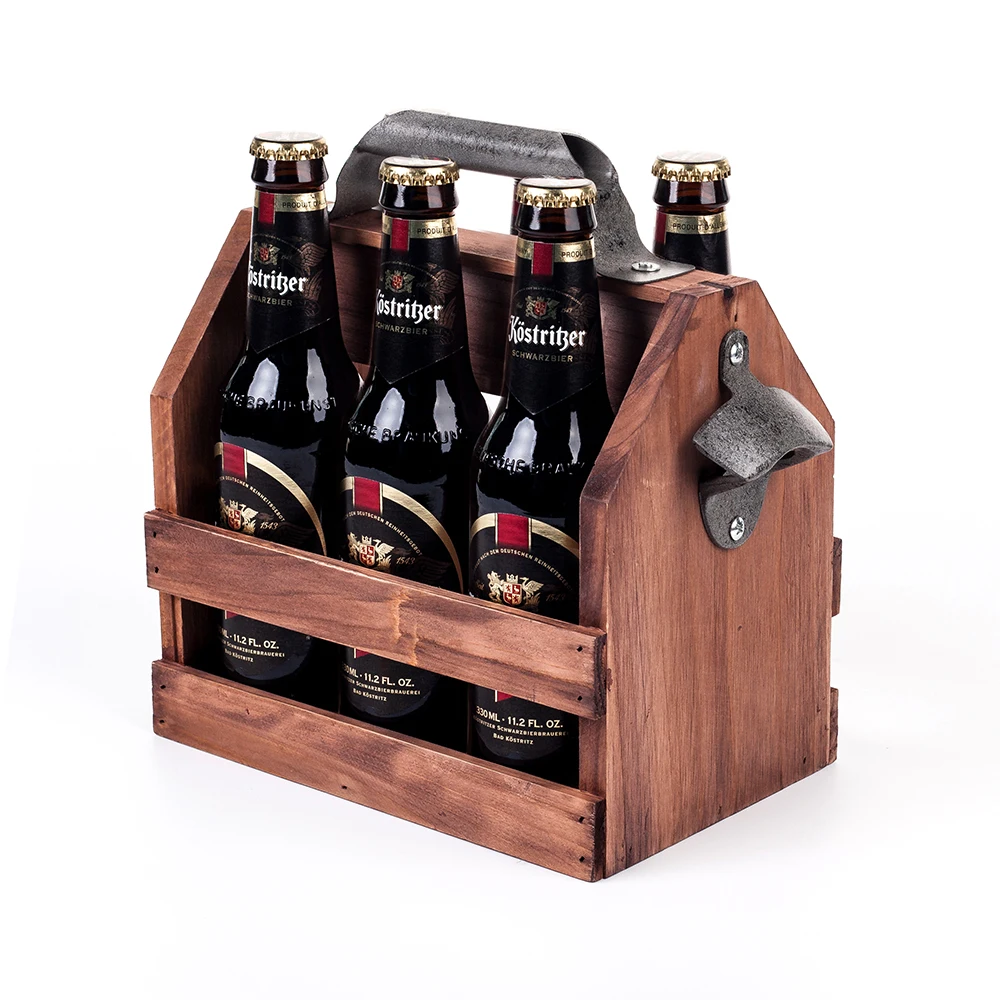 Барный инструмент, открывалка для пивных бутылок из нержавеющей стали, забавные деревянные винные корзины, пивные Caddy