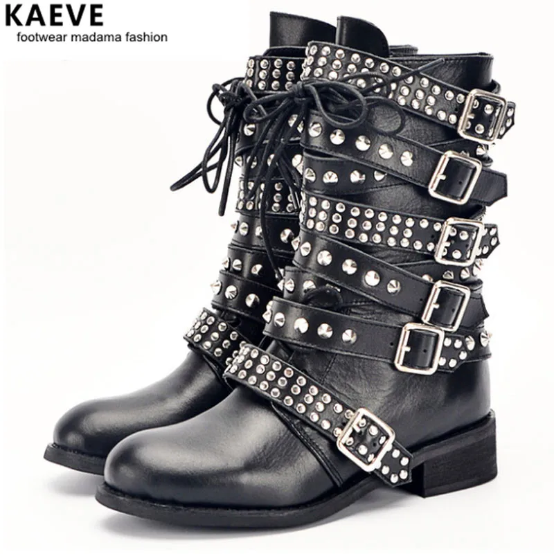 Kaeve/новейшая модель женские короткие ботинки наивысшего качества с пряжкой на