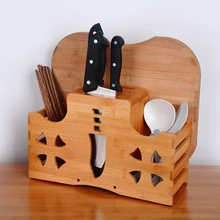 Креативный деревянный нож держатель Многофункциональный кухонный нож стеллаж для хранения бамбуковый нож блок кухонные принадлежности