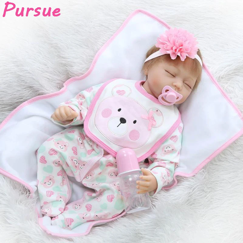 

Pursue Reborn Realistic Lifelike Baby Doll Educational Toys American Girl Doll Christmas Gift Silicone Dolls for Sale 22"/55cm