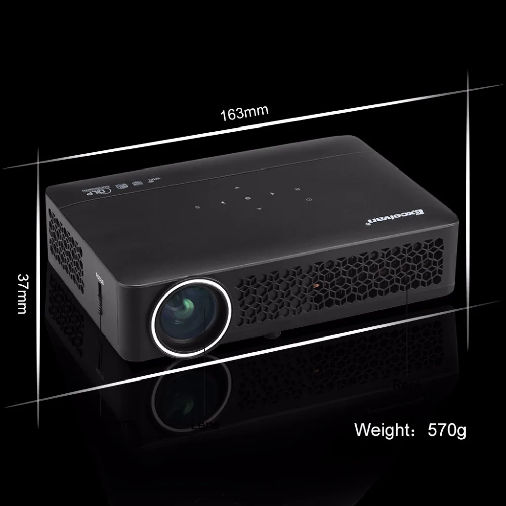 Excelvan DLP800W DLP проектор Android 4,4 OS 1280*800 разрешение 400Ansi поддержка 1080p бизнес-конференции домашний кинотеатр проектор