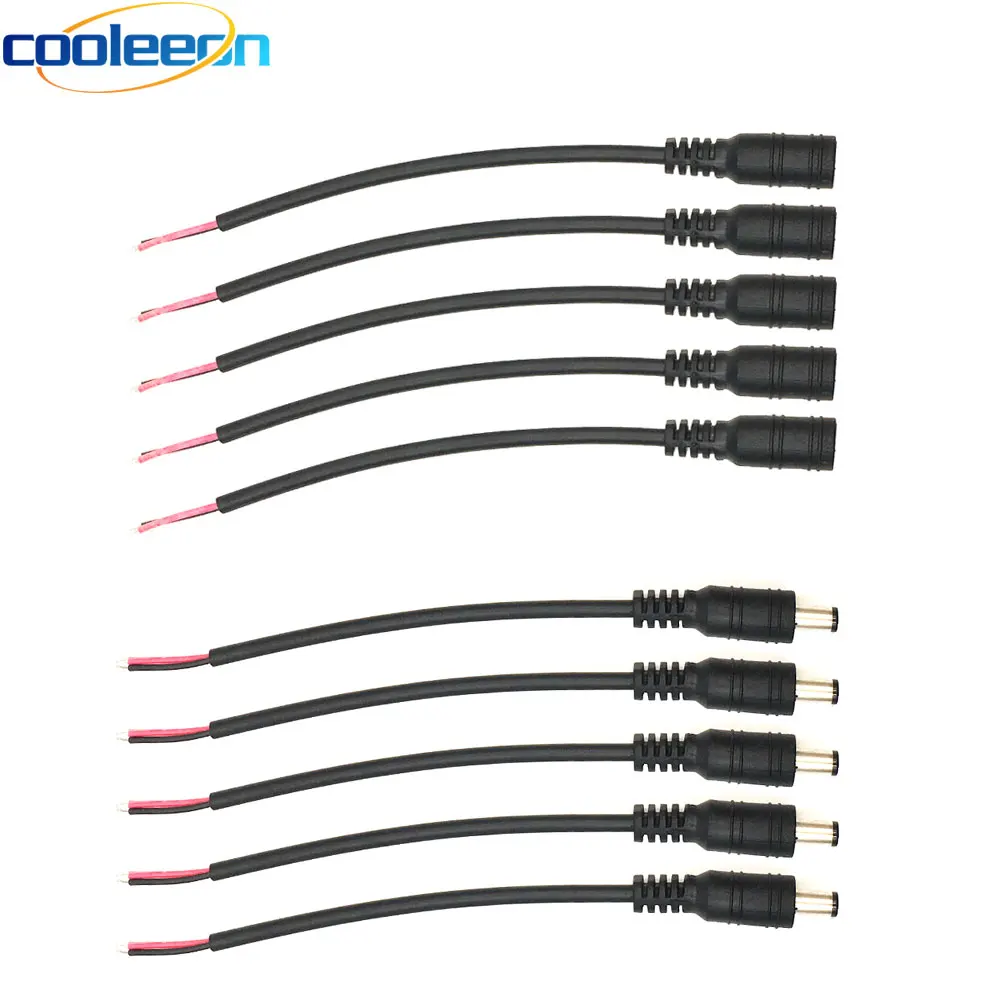

5pairs DC male/ Female Cable Wire Connector 2.1mm*5.5mm Plug For 3528 5050 LED Strip Light DIY LED Lighting Bulb Lamp 5V 12V 24V