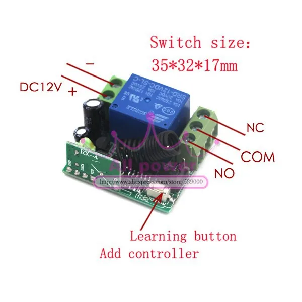 100 м 1ch Channel 4 реле 12 В Беспроводная система дистанционного управления 1 приемник и передатчик 3 315/433 мГц фиксированный код выход регулируется