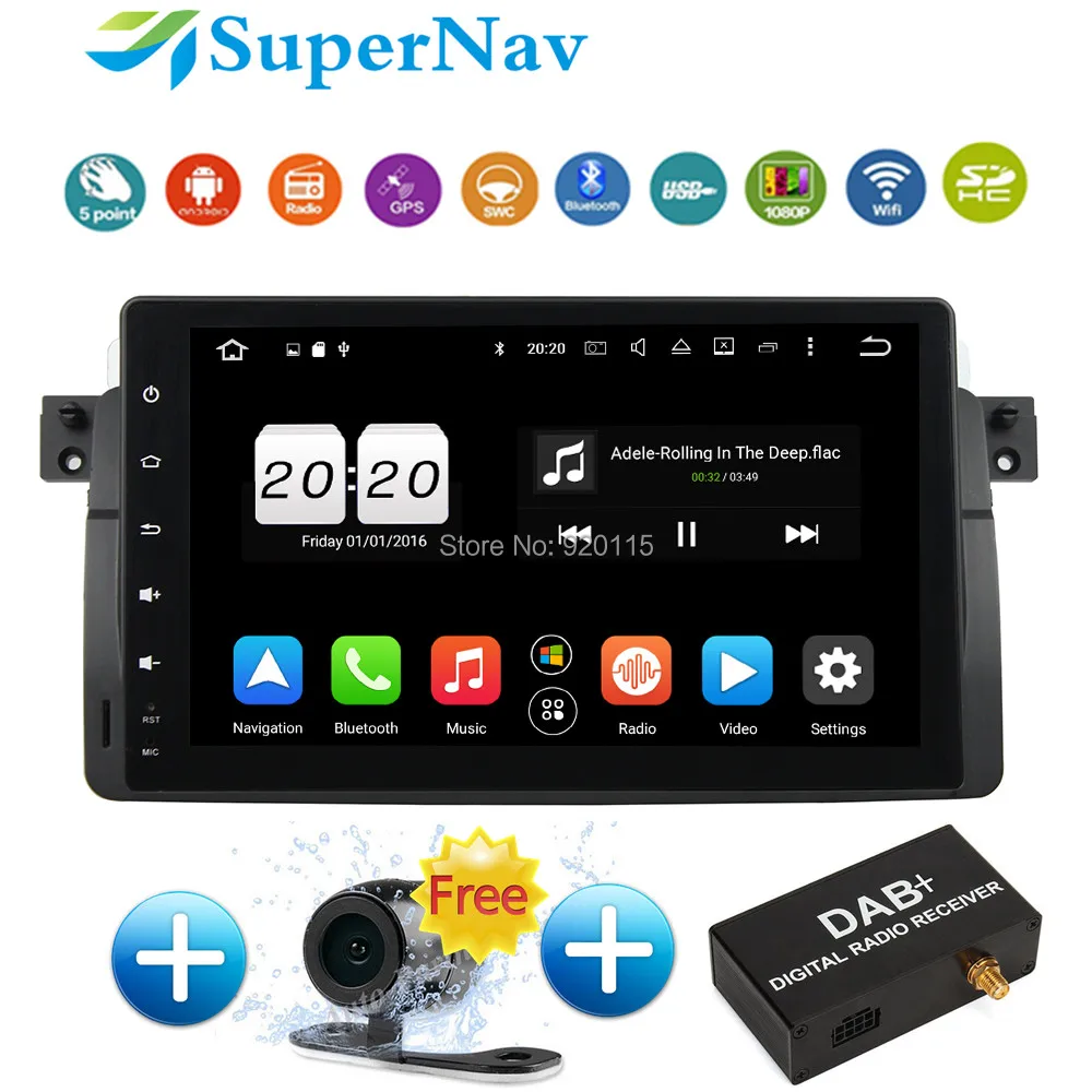 9 inch Car Stereo Navigation Systems Android 6.0.1 fit for BMW E46 M3