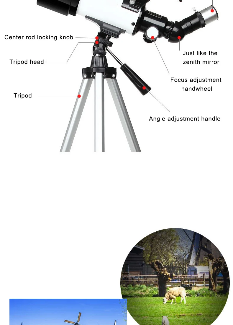 Profissional das Crianças Mundo com Tripé Nanoo Telescópio Monocular Stargazing Visualização hd 15 High Quality Ferramenta