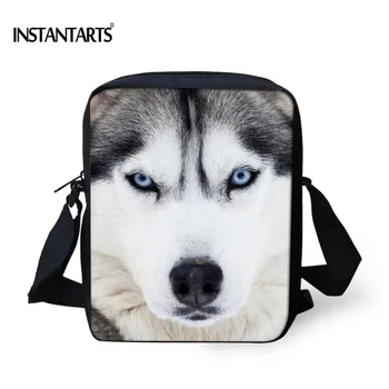 

INSTANTARTS Fashion Animal Wolf Printed Women Messenger Bag Brand Designer Small Cross Body Bag for Ladies Travel Shoulder Bags