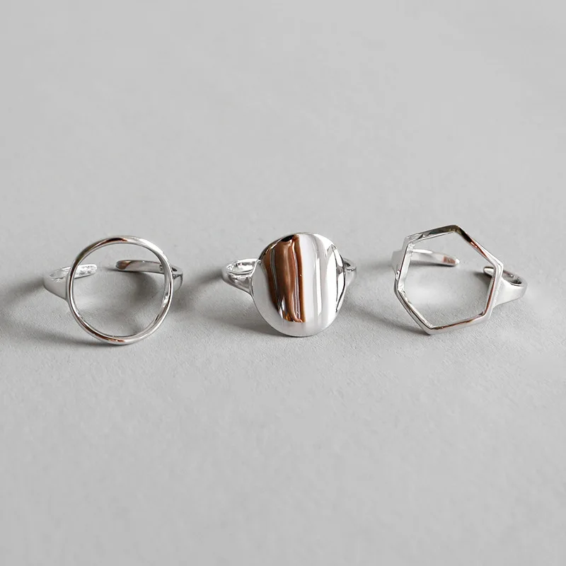 

Geometric 925 sterling silver rings for women bijoux, minimalism silver ring opening anillos de plata 925 anel feminino jewelry
