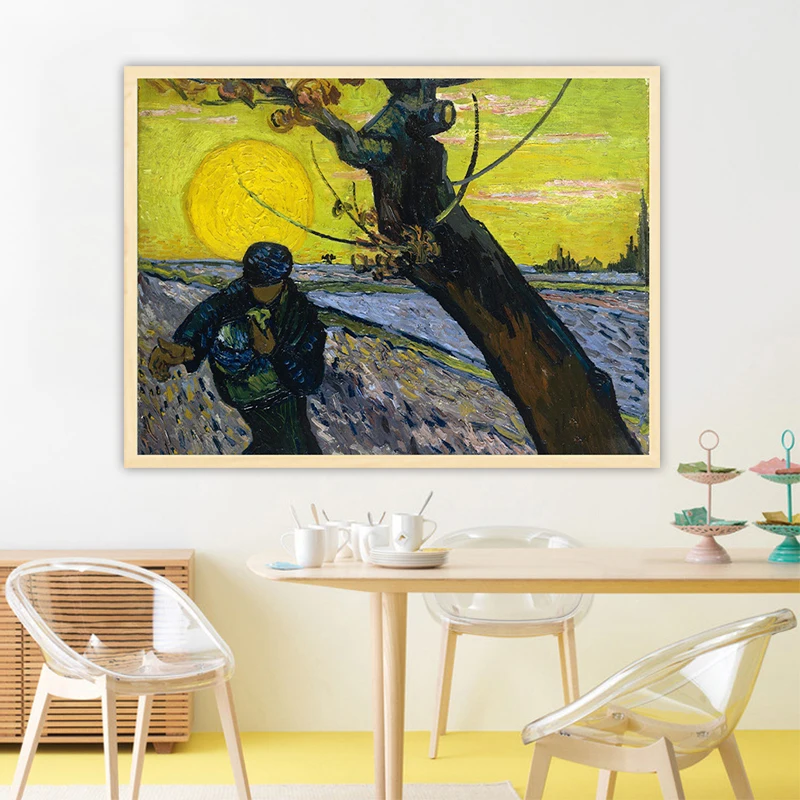 

Van Gogh the sower by numbers art paint decorative landscape adult Impressionist coloring picture paint by numbers on canvas