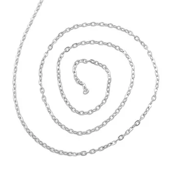 

LASPERAL 5M Stainless Steel Chain Flat Curb Cross Mens Necklace Chain For Women Jewelry Making Supplies Silver Tone 4.3x3mm