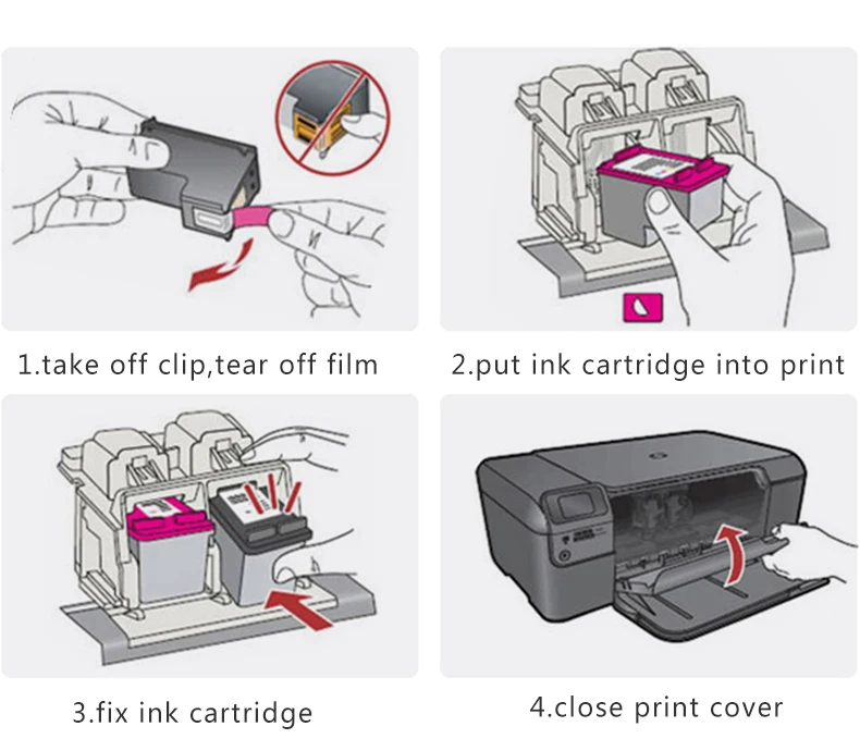 Cartucho de Tinta Compatível para hp Conjunto de Substituição para Hp301 Befon Deskjet 2050 3050 2150 3150 1010 1510 2540 Printer 301 xl 1050 23 XL Cartucho de Tinta Compatível para Hp