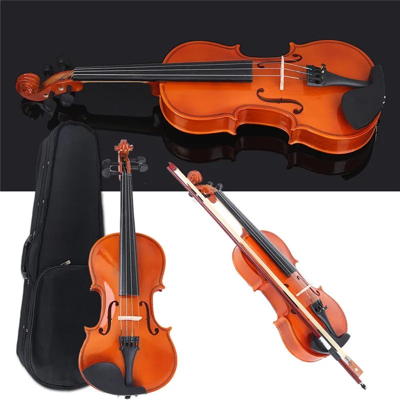 

Zebra 1/2 Natural Acoustic Wooden Fiddle Violin Set with Violin Case Bow Rosin Parts for Stringed Instruments Beginner Lovers