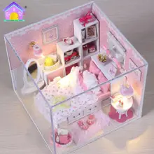 Cuteroom DIY деревянный кукольный домик комплект миниатюрный с мебели кукольный дом комната Ангел мечта лучший подарок на день рождения для девочек