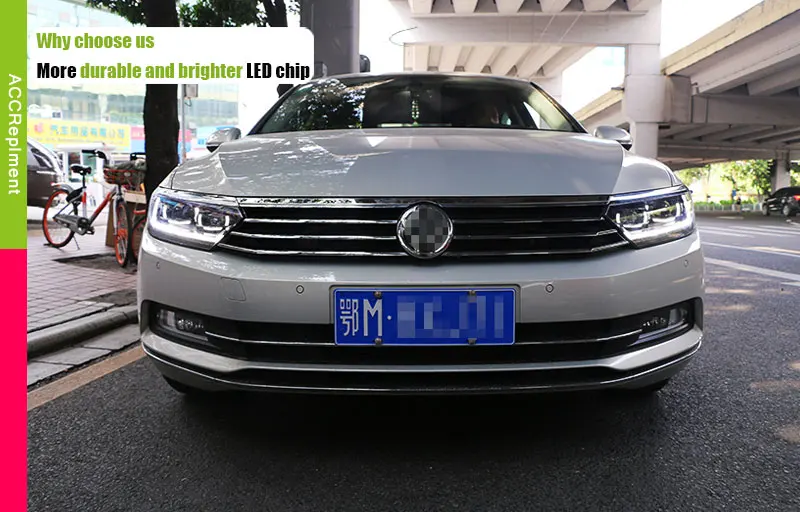 Автомобиль Стайлинг для Европейский Passat фары 2017 2018 для Passat фар H7 hid Би-ксеноновые линзы ближнего света дневной свет Бег