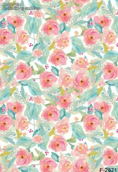 

Watercolor Pink Rose Flower Leaves Theme Background Vinyl cloth High quality Computer Print Children kids photo backdrop