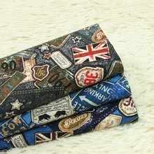 Половина ярда тонкая хлопковая ткань Ретро джинсовая ткань с принтом ручной работы DIY мешок одежды платье Детская одежда B106