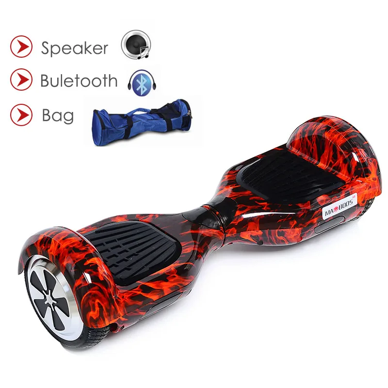 Испания сток 6,5 умный Балансирующий Электрический Скутер Ховерборд два колеса гироскоп Bluetooth ключ Oxboard скейтборд Ховерборд - Цвет: flame
