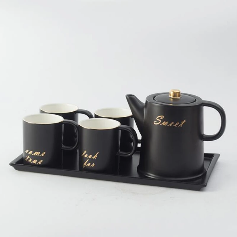 KuBac HoMmi костяной фарфор, керамический кофейный набор, черный чайный набор, керамический чайник, сливочник, вечерние чайные горшки, кофейная чашка, чайная кружка