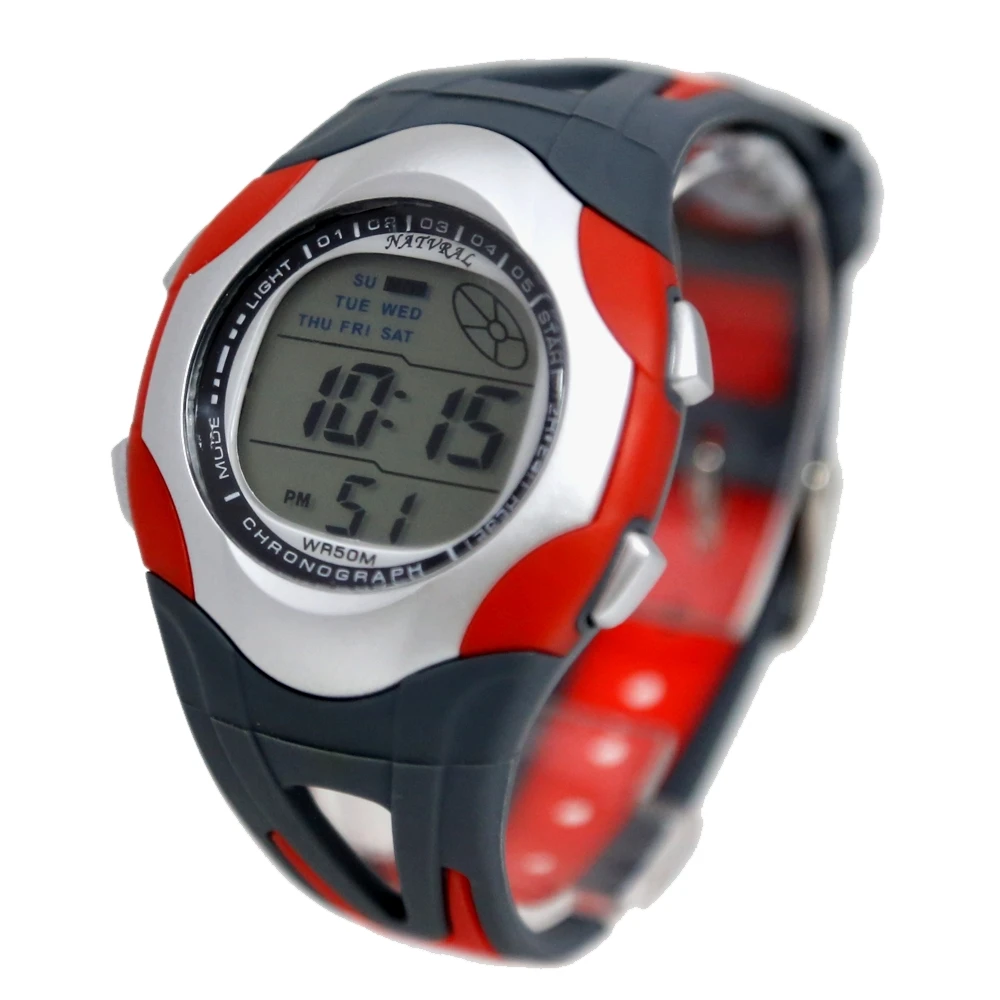 DW313M PNP Shiny Silver Watchcase BackLight Water Resist Men Women Digital Watch