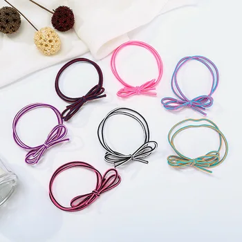 

DHL 50bag 100pcs/bag Korean double bow hair ring hand tie hair rope high elastic tie head rubber band headwear