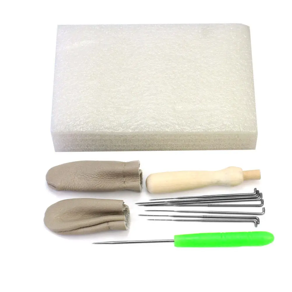 

12pcs/Set Needle Felting Starter Kit Wool Felt Craft Tools Needles Mat Accessories