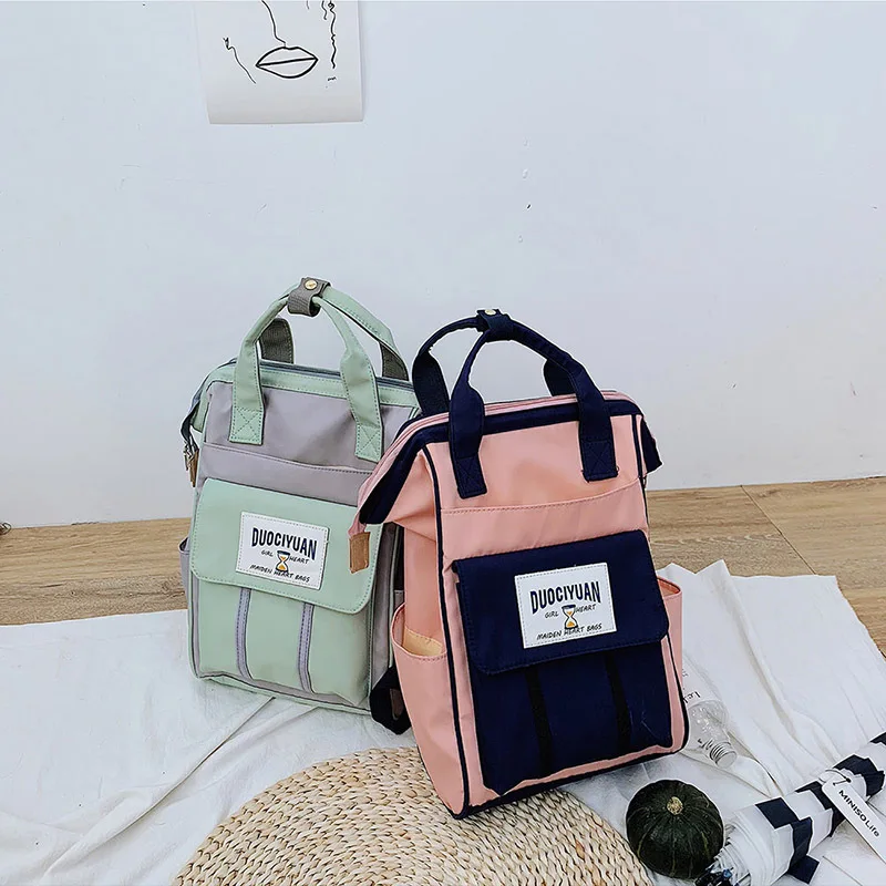 Модные Простые панелями унисекс, парусиновая рюкзаки 2019 Новые поступления Повседневное одноцветное школьников сумки на плечо