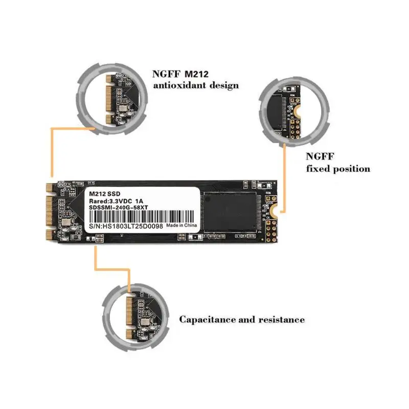 Новый M.2 120 ГБ 240 ГБ жесткий диск 530 МБ/с. 2,5 W SSD-M212 NGFF NAND флэш-накопитель SATA SSD Внутренний твердотельный накопитель для ноутбуков Ноутбуки