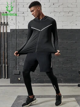 

2019 Quick Dry Men's Running Sets 3/4/5pcs/sets Compression Sport Suits Basketball Tights Clothes Gym Fitness Jogging Sportswear