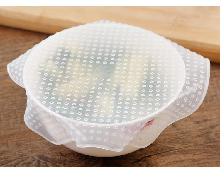 Hot Sale Food Grade Keeping Food Fresh Wrap Reusable High Stretch Silicone Food Wraps Seal Vacuum bowl Cover Stretch Lid