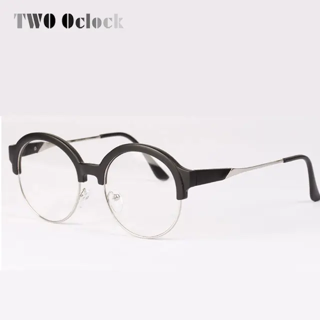 korea style vintage eyeglasses with clear lens hipster half frame