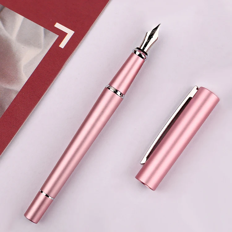 Fountain Pens Fine Nib 0.5mm with Gift Box Silver Clip Metal Pimio Gift Pens for Writing School Supplies Office Stationery