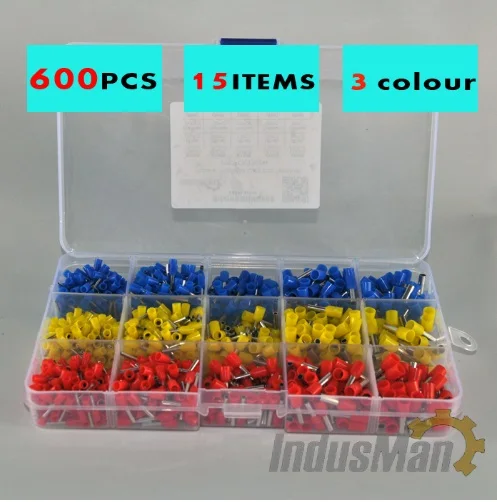1000pcs 12 AWG 4.0 mm² isolé Cord End Terminal Fil Embouts E4009